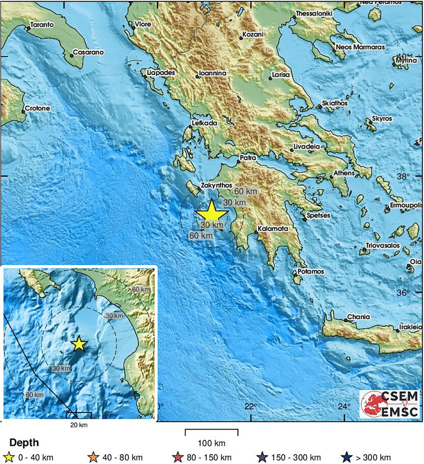 Yunanistan'ın güneyinde 5.7 büyüklüğünde bir deprem meydana geldiği bildirildi.