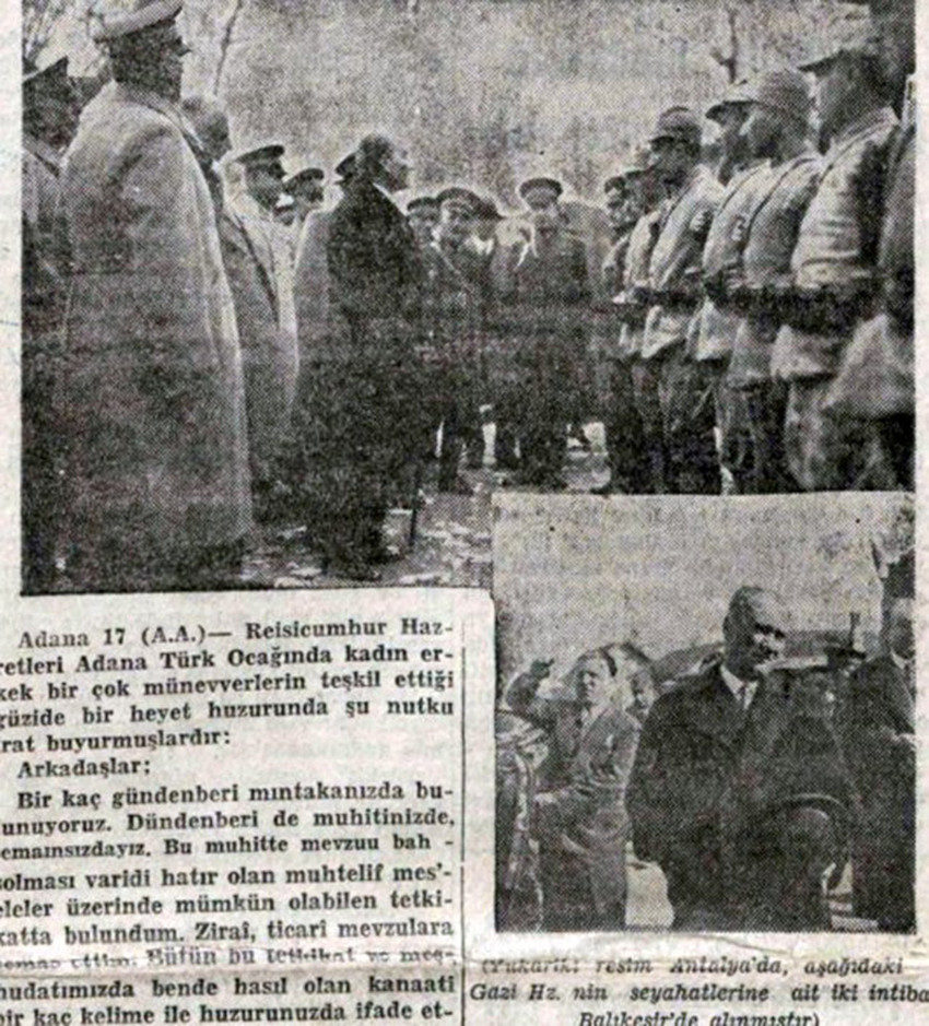 Cumhuriyetimizin kurucusu büyük önder Mustafa Kemal Atatürk'ün 10 Şubat 1931 tarihinde Antalya'ya 2'nci kez giderek Mehmetçik'i selamladığı anlara dair görüntüsü ortaya 