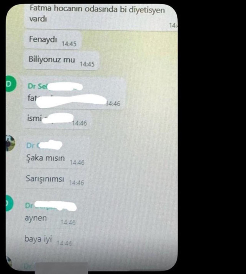 Konya Selçuk Üniversitesi Tıp Fakültesi Hastanesi'nde görevli doktorların bulunduğu WhatsApp grubunda kadın hasatalara yönelik ifadeler tepki çekti. Üniversiteden yapılan açıklamada, personellerin görevden uzaklaştırıldığı belirtildi. 