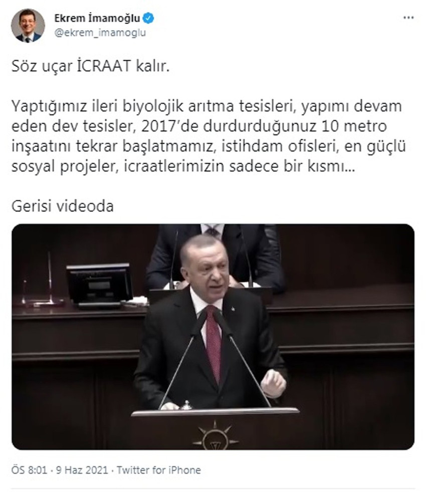 İmamoğlu’ndan Erdoğan’a videolu yanıt - Resim : 1