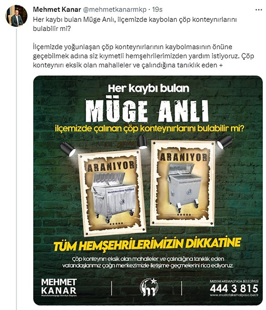 Belediye başkanı Müge Anlı'ya kayıp başvurusu yaptı, sosyal medya yıkıldı - Resim : 1