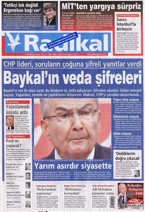 Gazetelerin Baykal manşetleri
