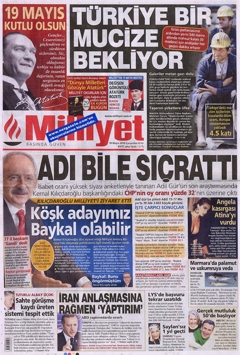 19 Mayısı üç gazete unuttu