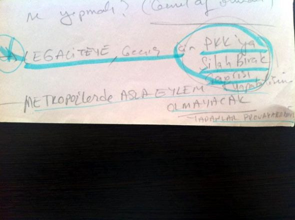 Kaplan Öcalanla görüşme notlarını yayınladı