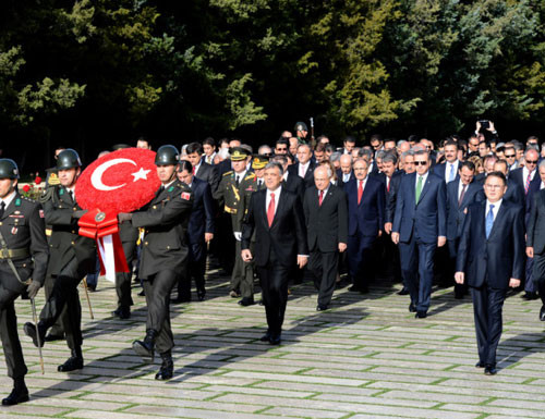 Devlet erkanı Anıtkabirde!