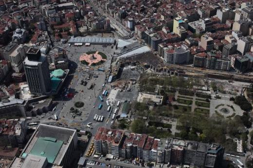 Taksimin son hali havadan görüntülendi