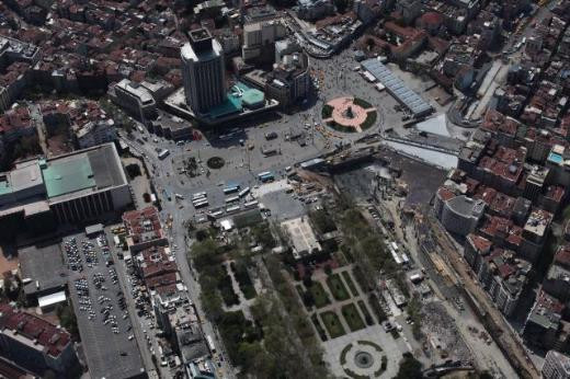 Taksimin son hali havadan görüntülendi