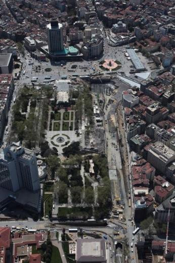 Taksimin son hali havadan görüntülendi