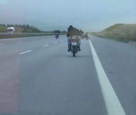 Otobanda motosiklet şovun acı sonu