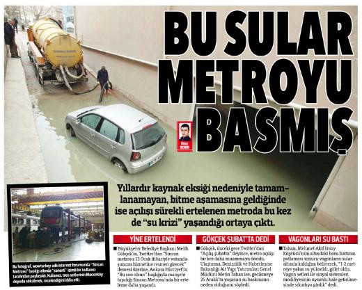 Ankara Metrosunda gölet rötarı