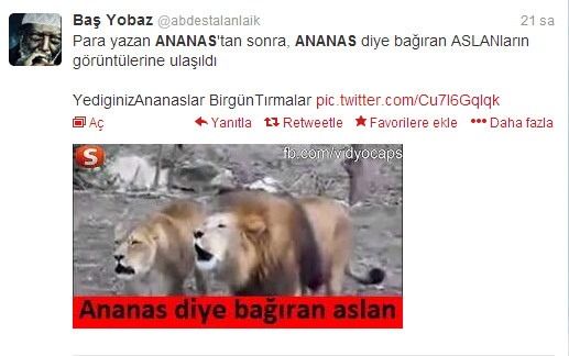 Twittera ananas bombası düştü