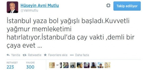 Vali Mutlu'nun tweeti ortalığı yıktı