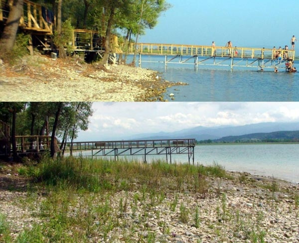 Sapanca Gölü'nde 10 ay önce ve 10 ay sonra fotoğrafı