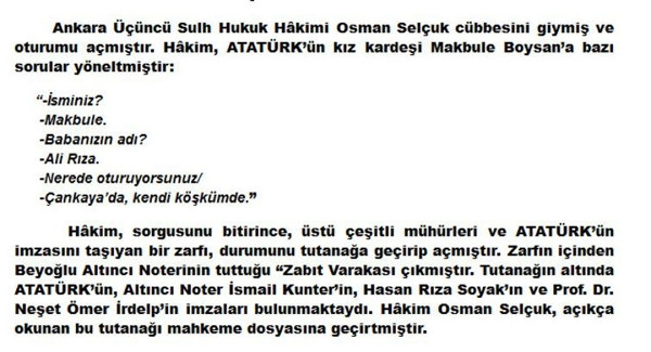 İşte Atatürk'ün vasiyeti