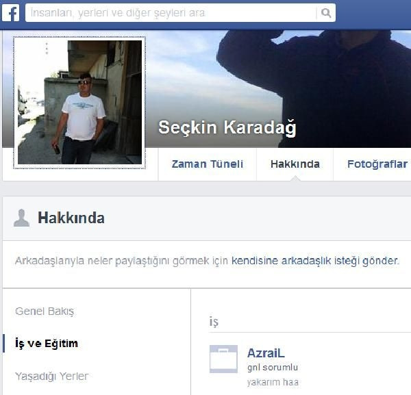 Facebook'taki işi: Azrail