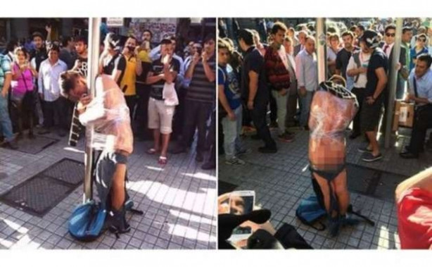 Bu bir vahşet! Sokak ortasında çırılçıplak soyup...
