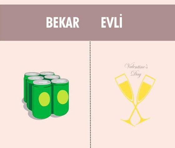 Bekar ile evli adamın farkı!