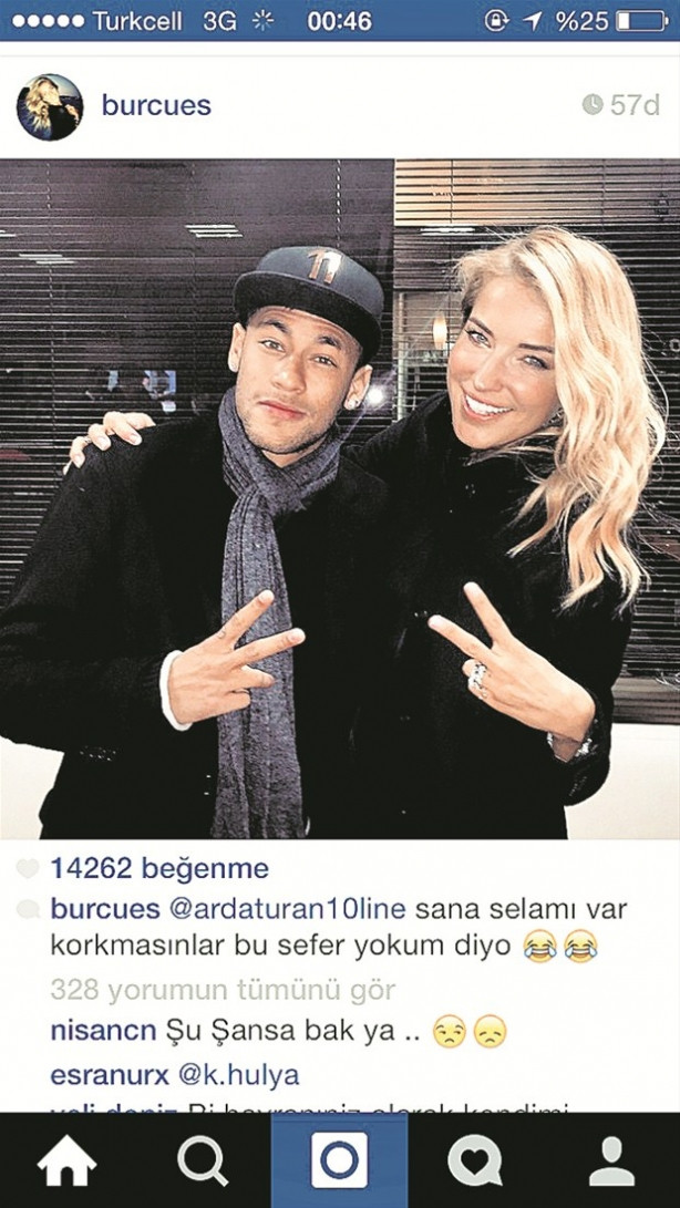 Neymar, Burcu Esmersoy'u takibe aldı