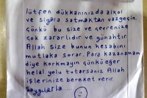 İçki satışı yapan büfe ve marketlere 'CD'li gizemli not