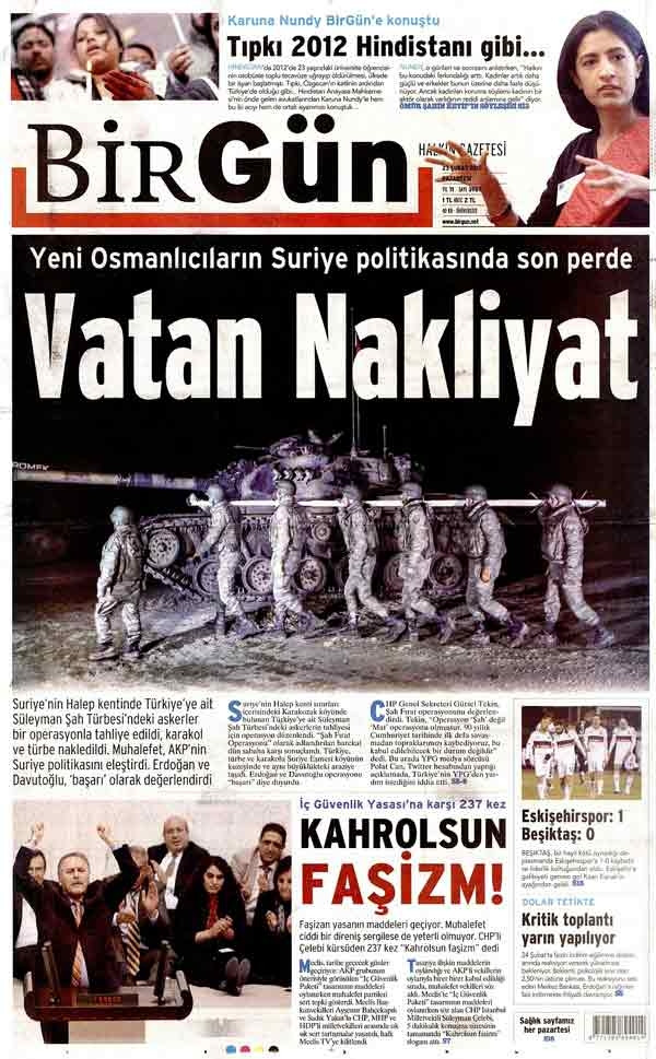 Şah Fırat operasyonunu gazeteler böyle gördü