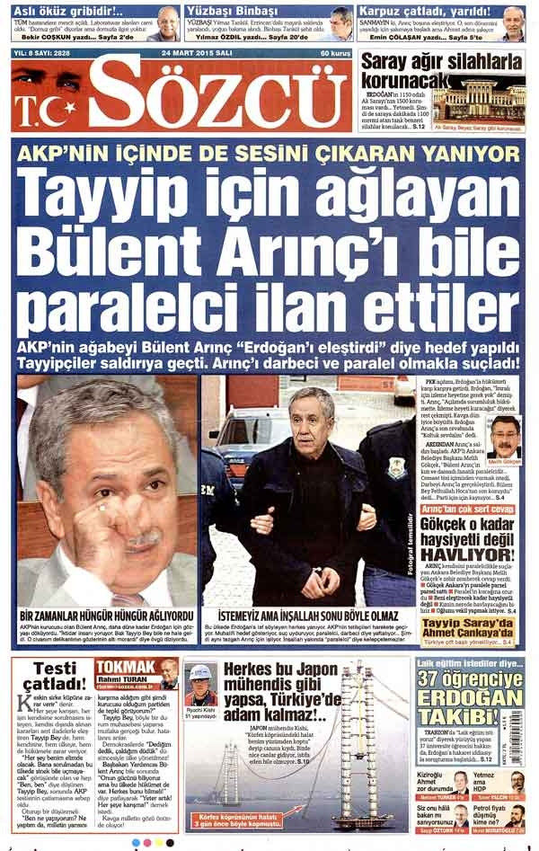 Bülent Arınç-Melih Gökçek kavgası manşetlerde