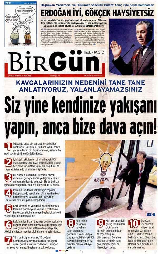 Bülent Arınç-Melih Gökçek kavgası manşetlerde