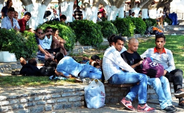 Bodrum’daki park ve bahçeler mülteci kampına döndü