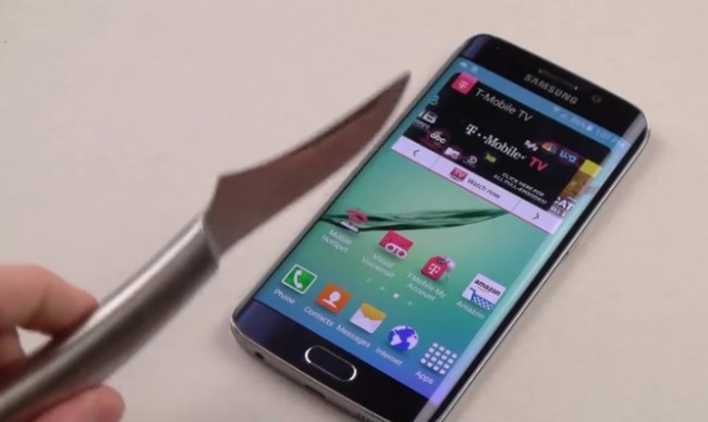 Galaxy S6 Edge bıçak ve çekiç testinde