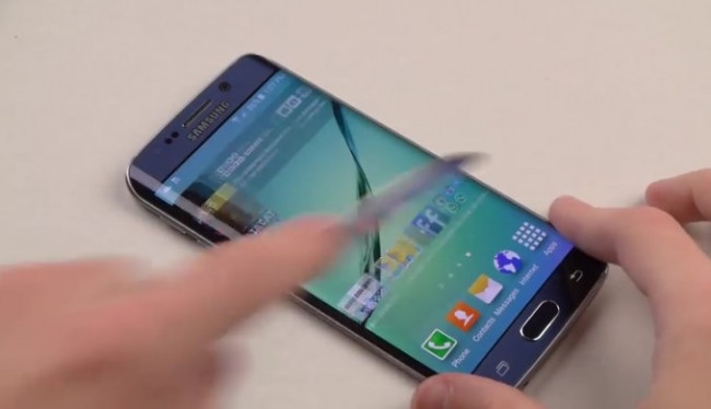 Galaxy S6 Edge bıçak ve çekiç testinde