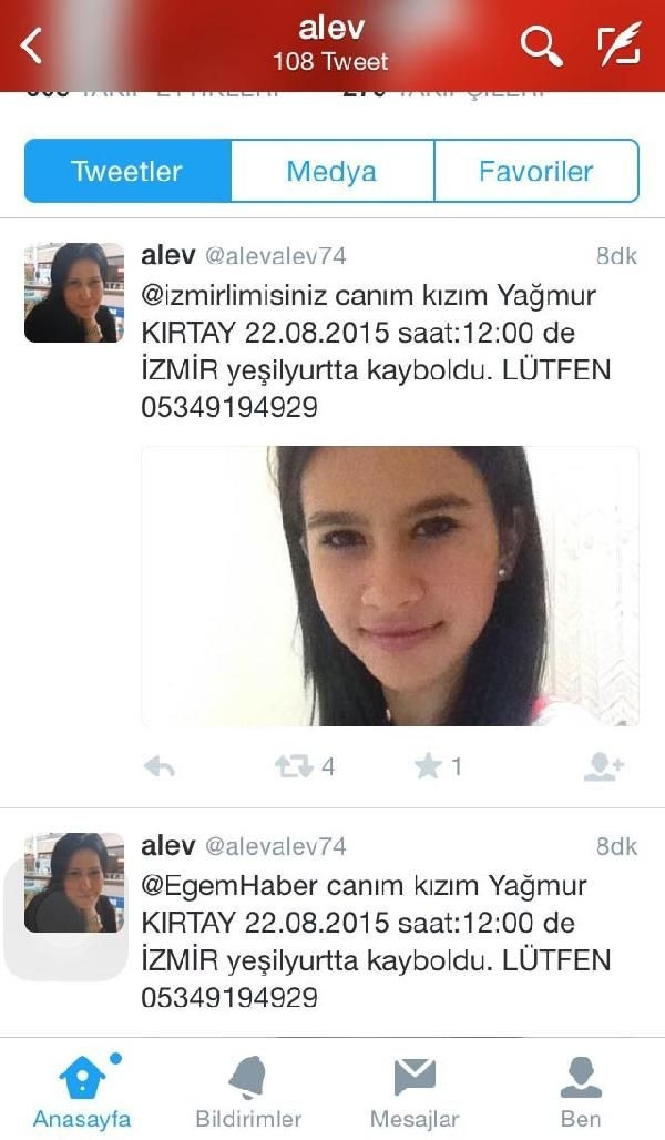 13 yaşındaki Yağmur'dan haber alınamıyor