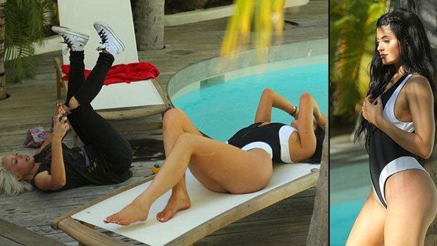 Kylie Jenner mayo çekiminde