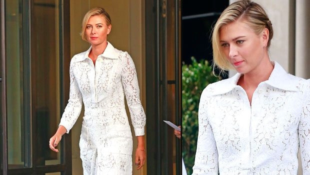 Maria Sharapova mağaza açılışında beyazlara büründü