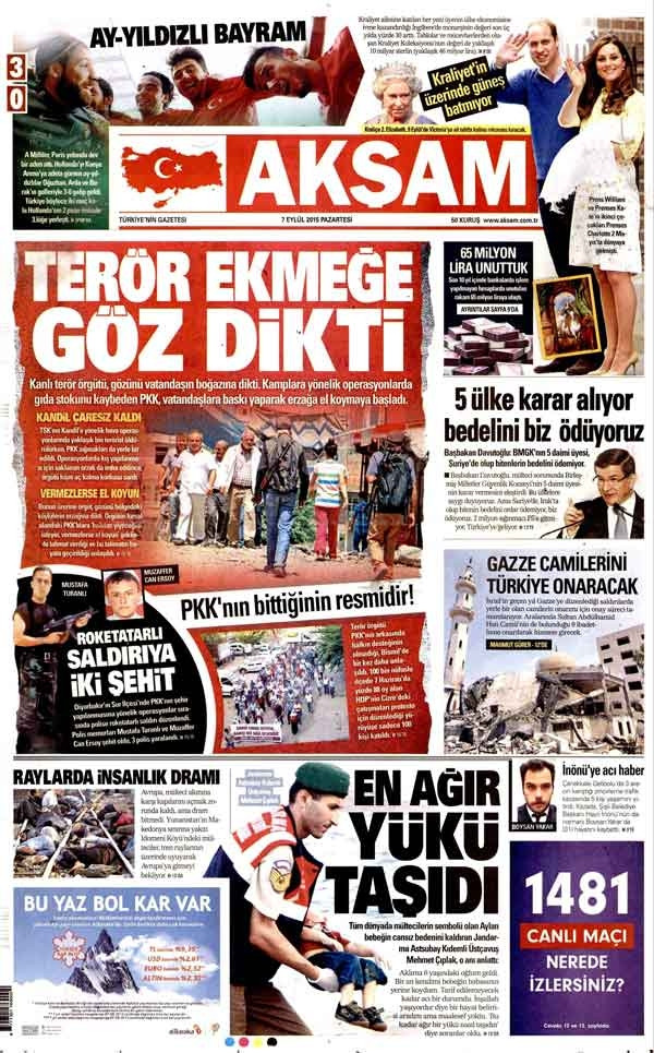 Dağlıca saldırısı gazete manşetlerinde