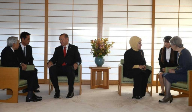 Cumhurbaşkanı Erdoğan Japon İmparatoru Akihito’yu ziyaret etti