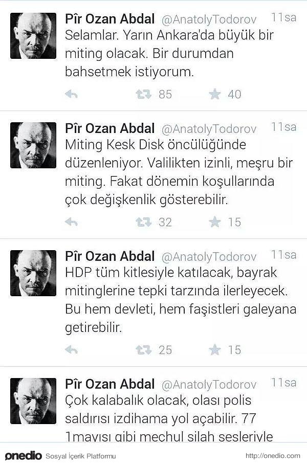 Ankara'daki patlamayı bir gün önceden tahmin etti