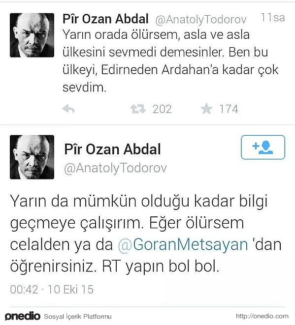 Ankara'daki patlamayı bir gün önceden tahmin etti