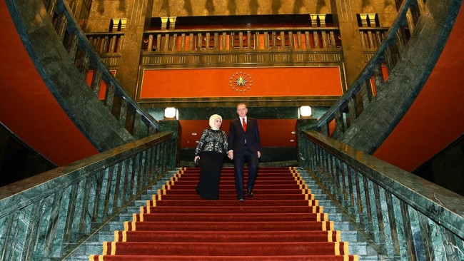 Cumhurbaşkanlığı Sarayı'ndaki resepsiyondan kareler
