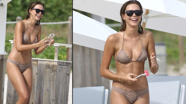 Sandra Kubicka yine plajda