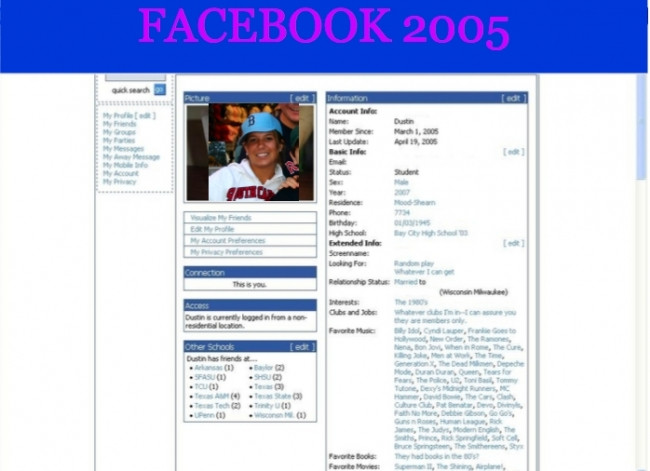 Dünden bugüne Facebook