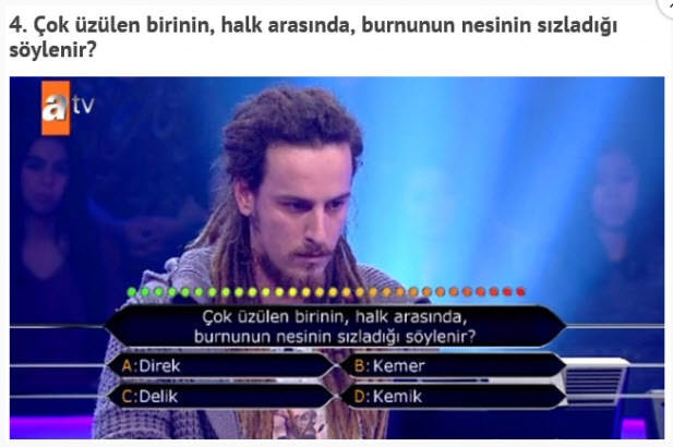 Kim Milyoner Olmak İsterde bilinmeyen basit sorular