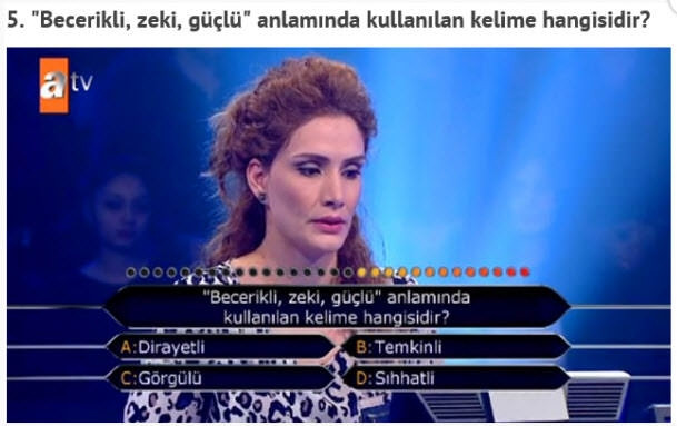 Kim Milyoner Olmak İsterde bilinmeyen basit sorular