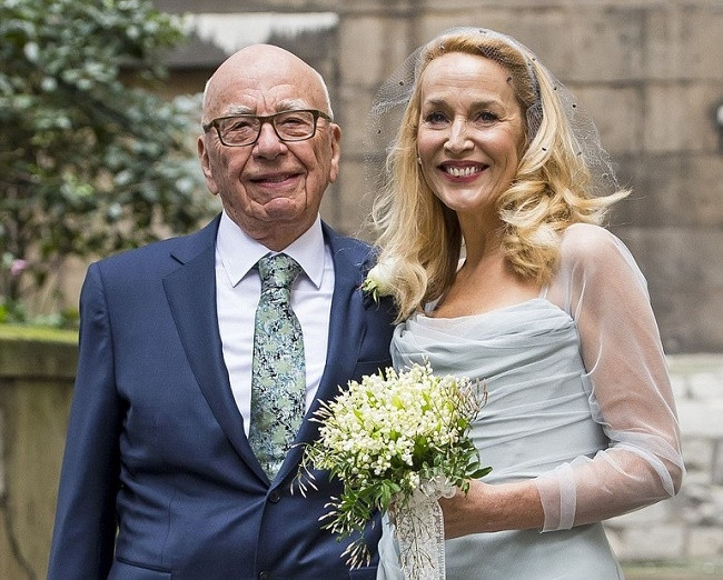 Rupert Murdoch ve Jerry Hall'dan düğün fotoğrafı
