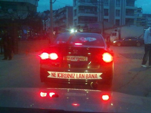 Gelin arabalarındaki ilginç yazılar