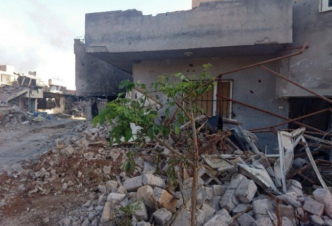 Teröristler Nusaybin'i harabeye çevirdi