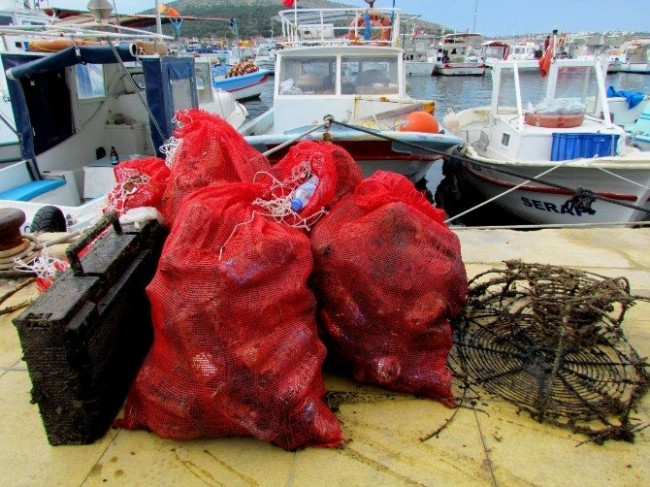 Çeşme koylarından 2 ton atık çıktı
