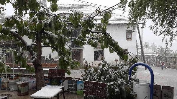 Denizli'ye Mayıs'ta kar sürprizi