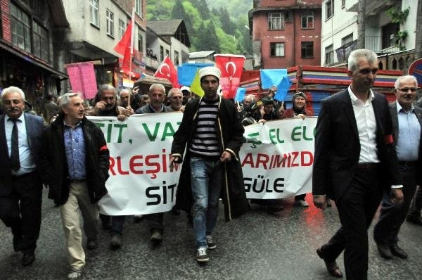 Rize'de tabutlu eylem