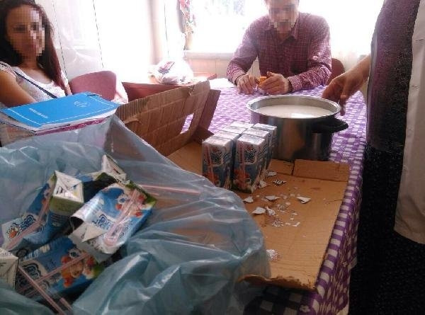 Okul sütüyle yoğurt yapmışlar