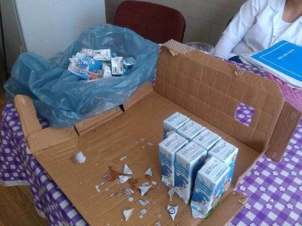 Okul sütüyle yoğurt yapmışlar
