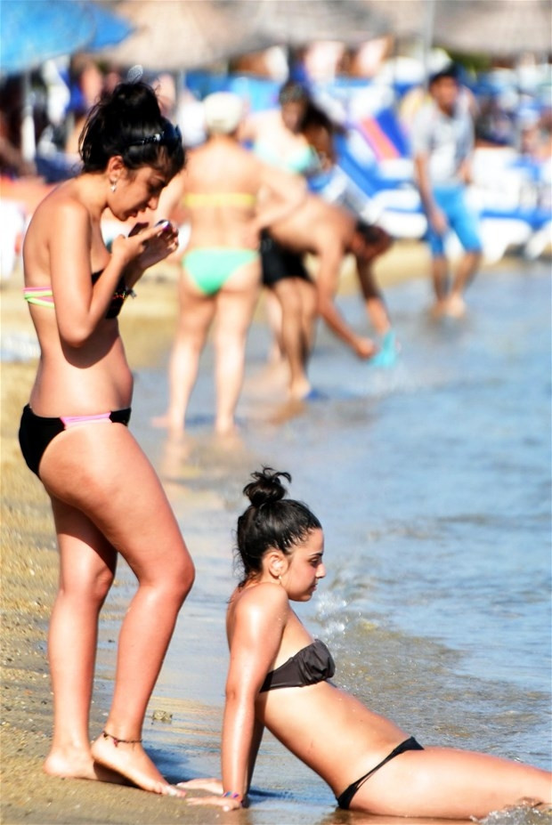 Bodrum plajları doldu taştı